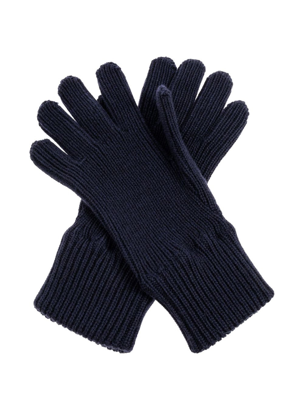 barcode-appliqué ribbed gloves - 2