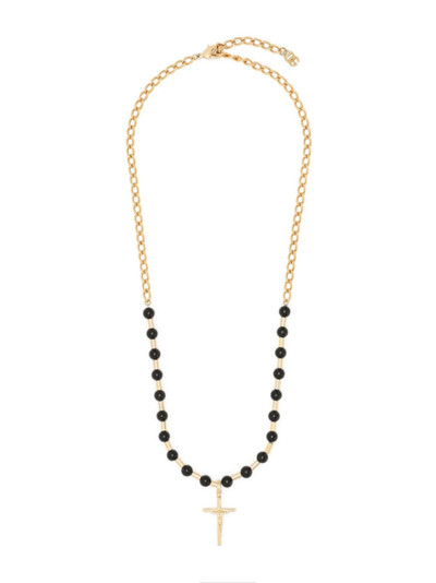 Dolce & Gabbana cross-pendant ball-chain necklace outlook