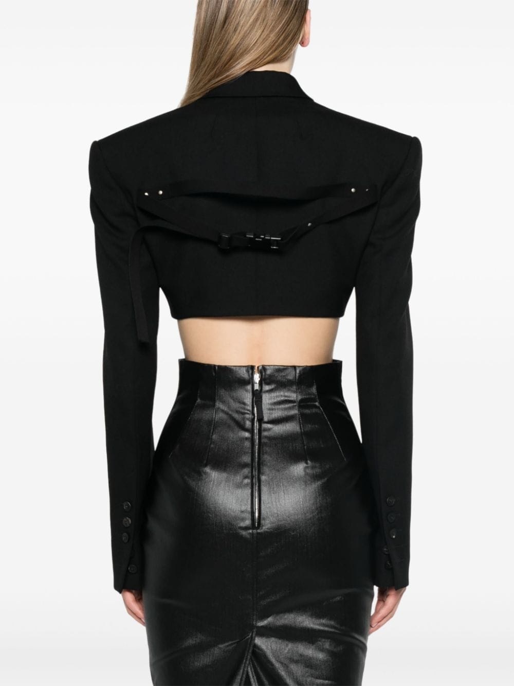 Tatlin strap-detail cropped blazer - 4