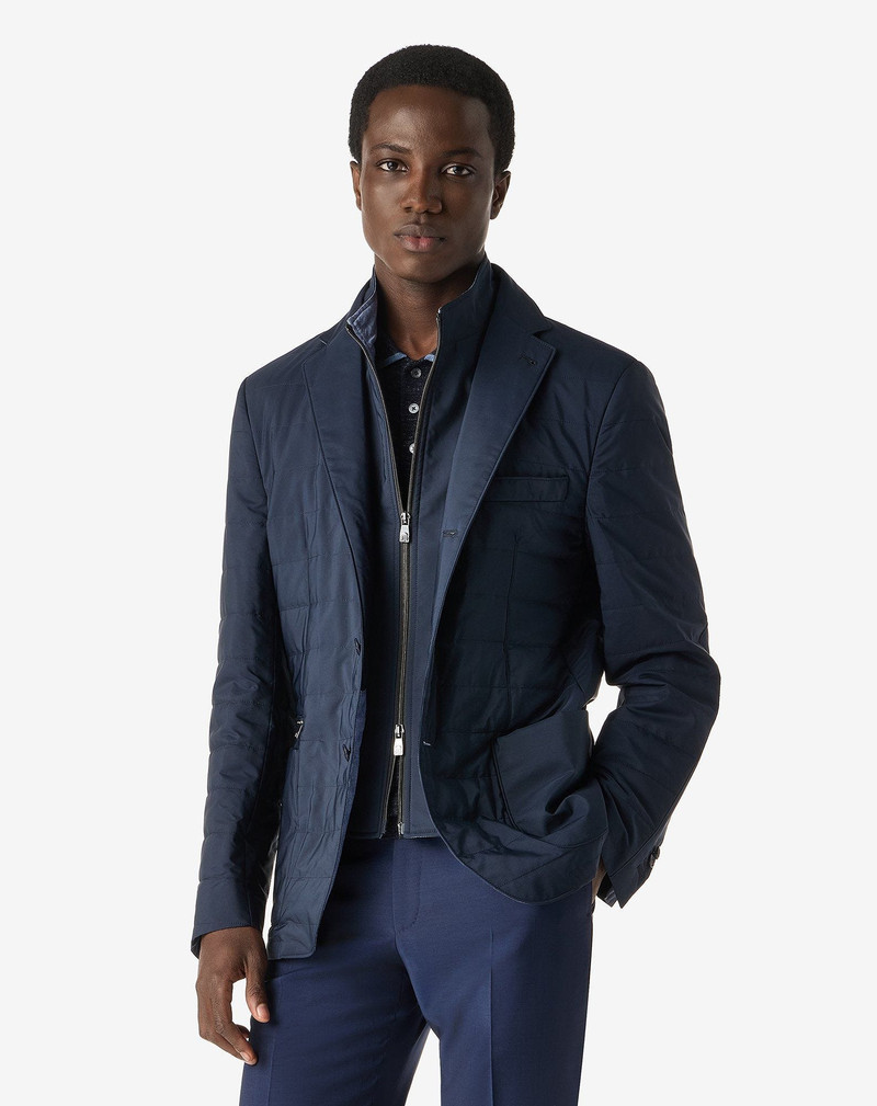 CORNELIANI Blue water-repellent jacket with inner vest outlook