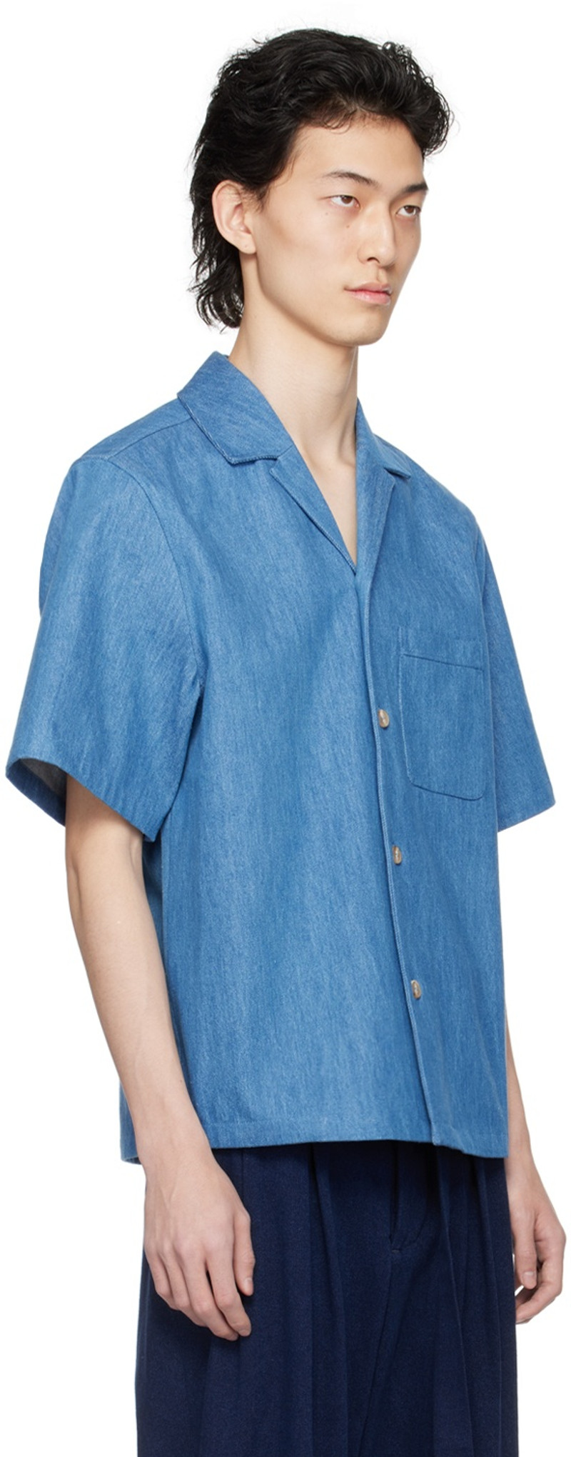 KING & TUCKFIELD Blue Pocket Denim Shirt outlook
