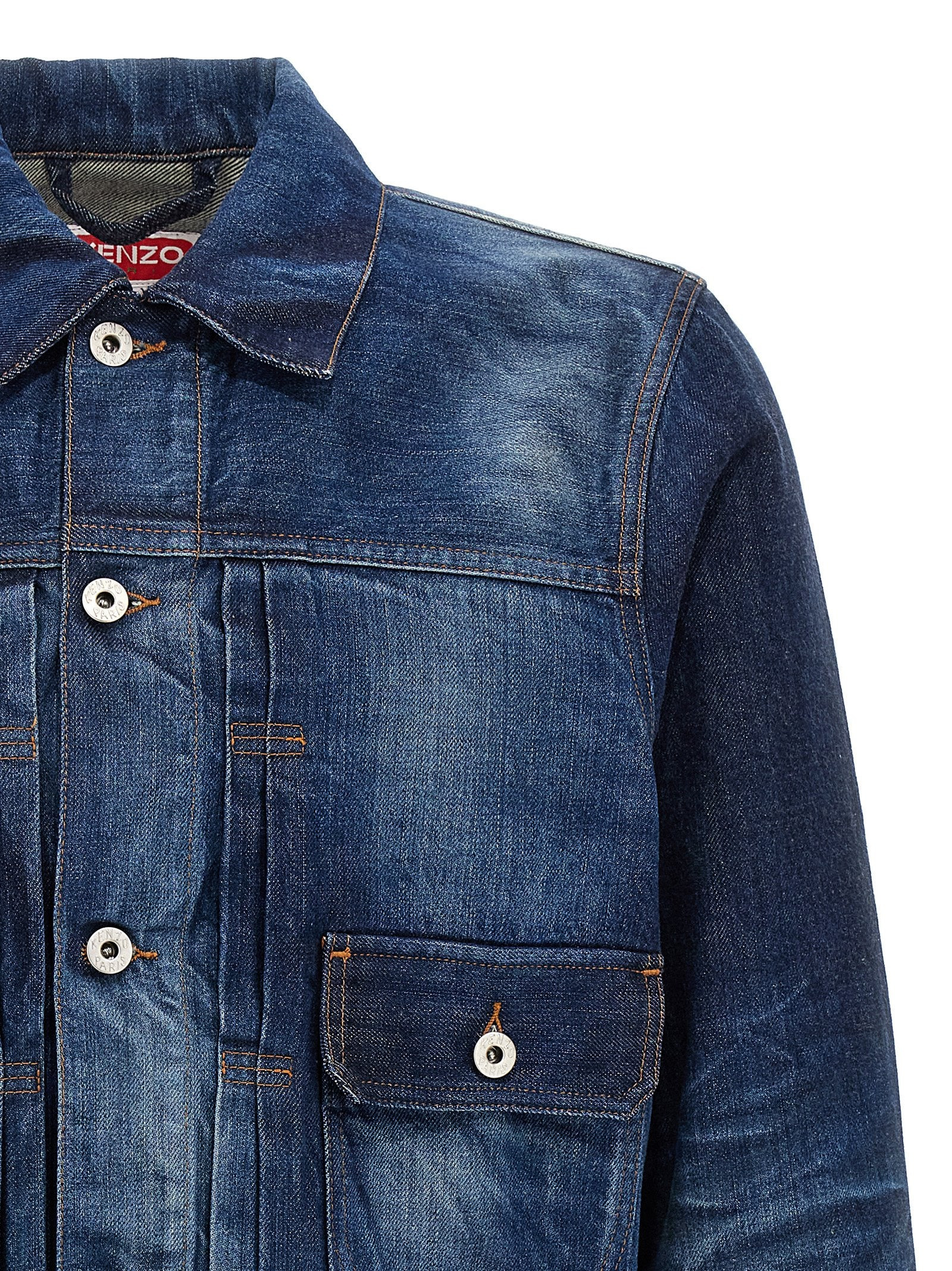 Japanese Denim Jacket Puffer Jackets Blue - 3