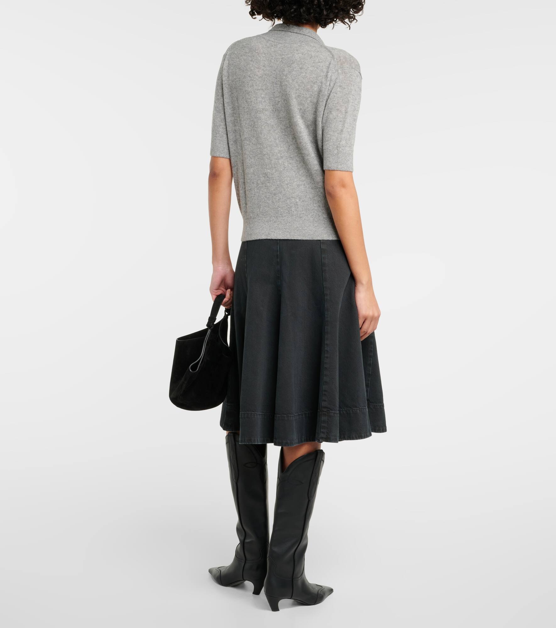 Shrunken Jo cashmere-blend polo sweater - 3