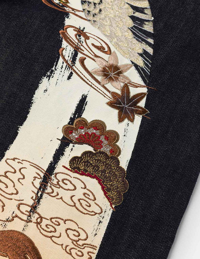 Grateful Crane Daicock Print Taper Jeans 9