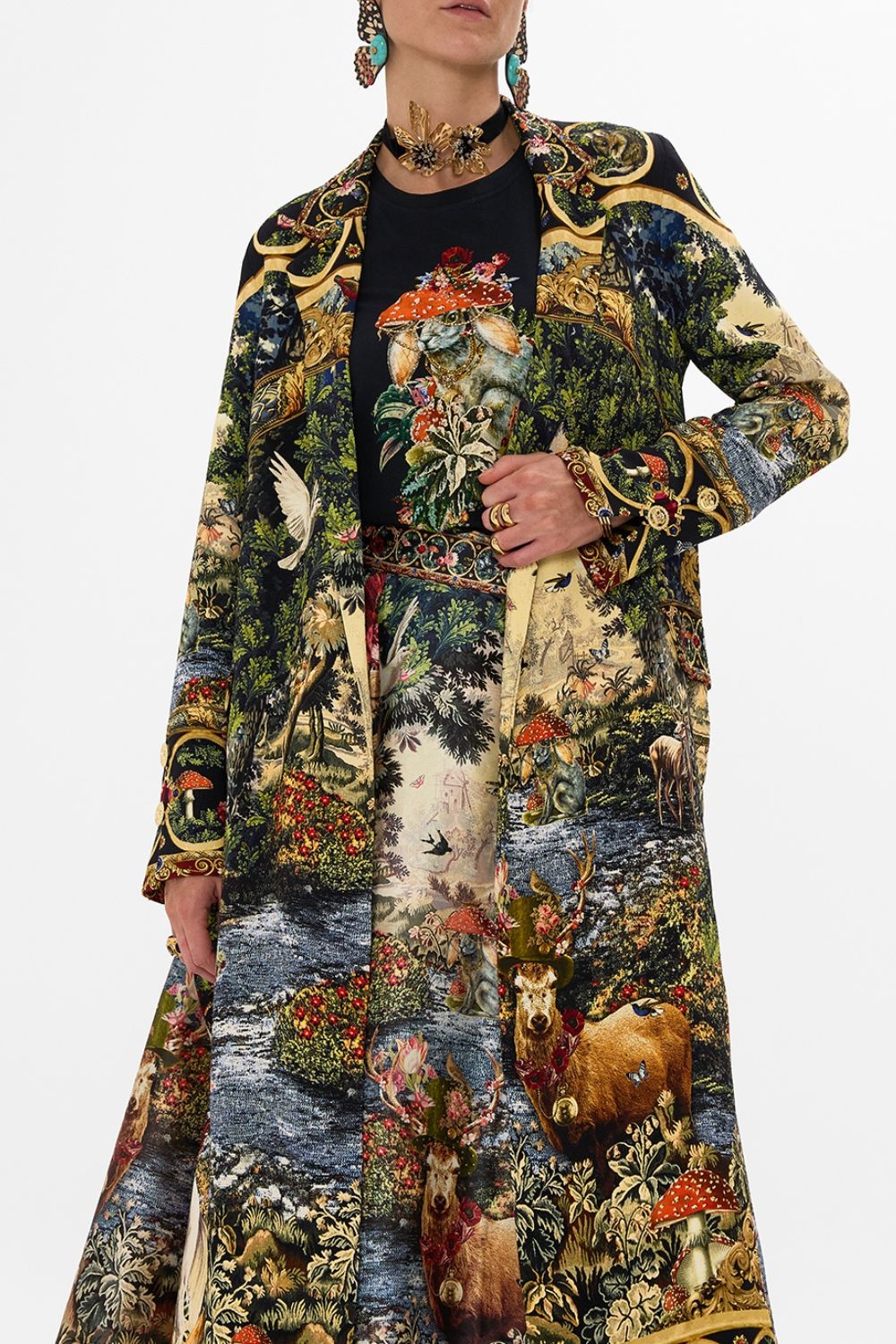 COAT WITH WIDE CUFFS AND SHORT SIDE SPLITS - 5