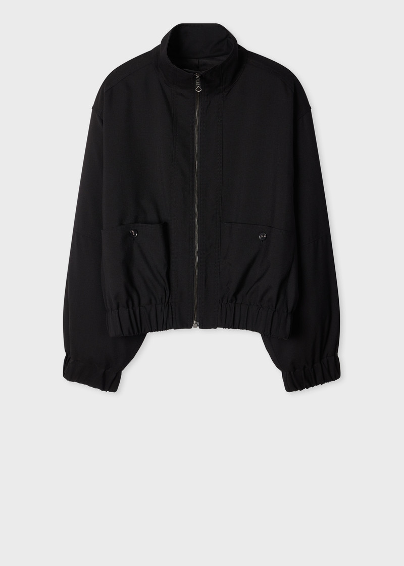 Women's Black Knitted Bomber Jacket 1