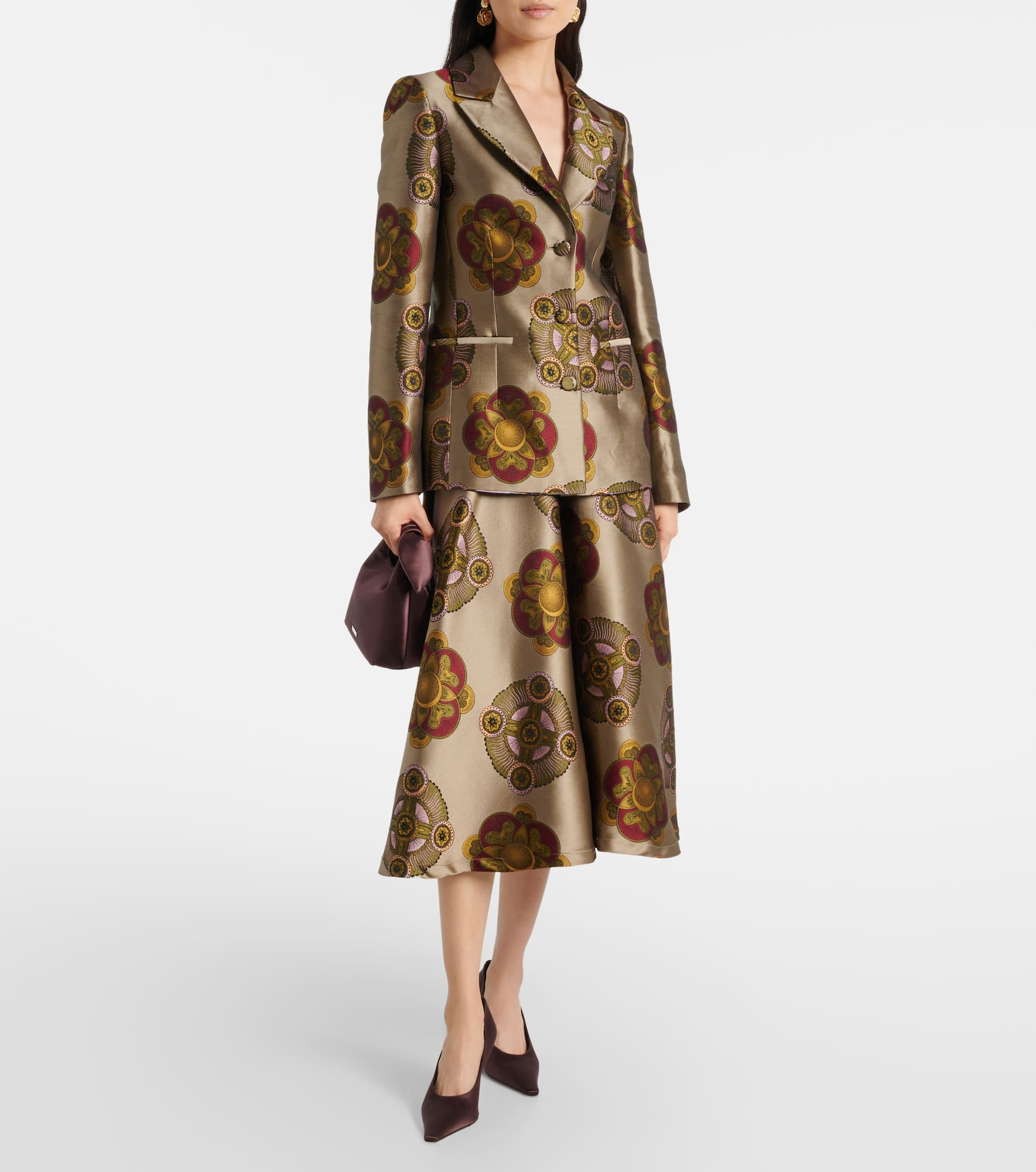 Milano printed jacquard midi skirt - 2