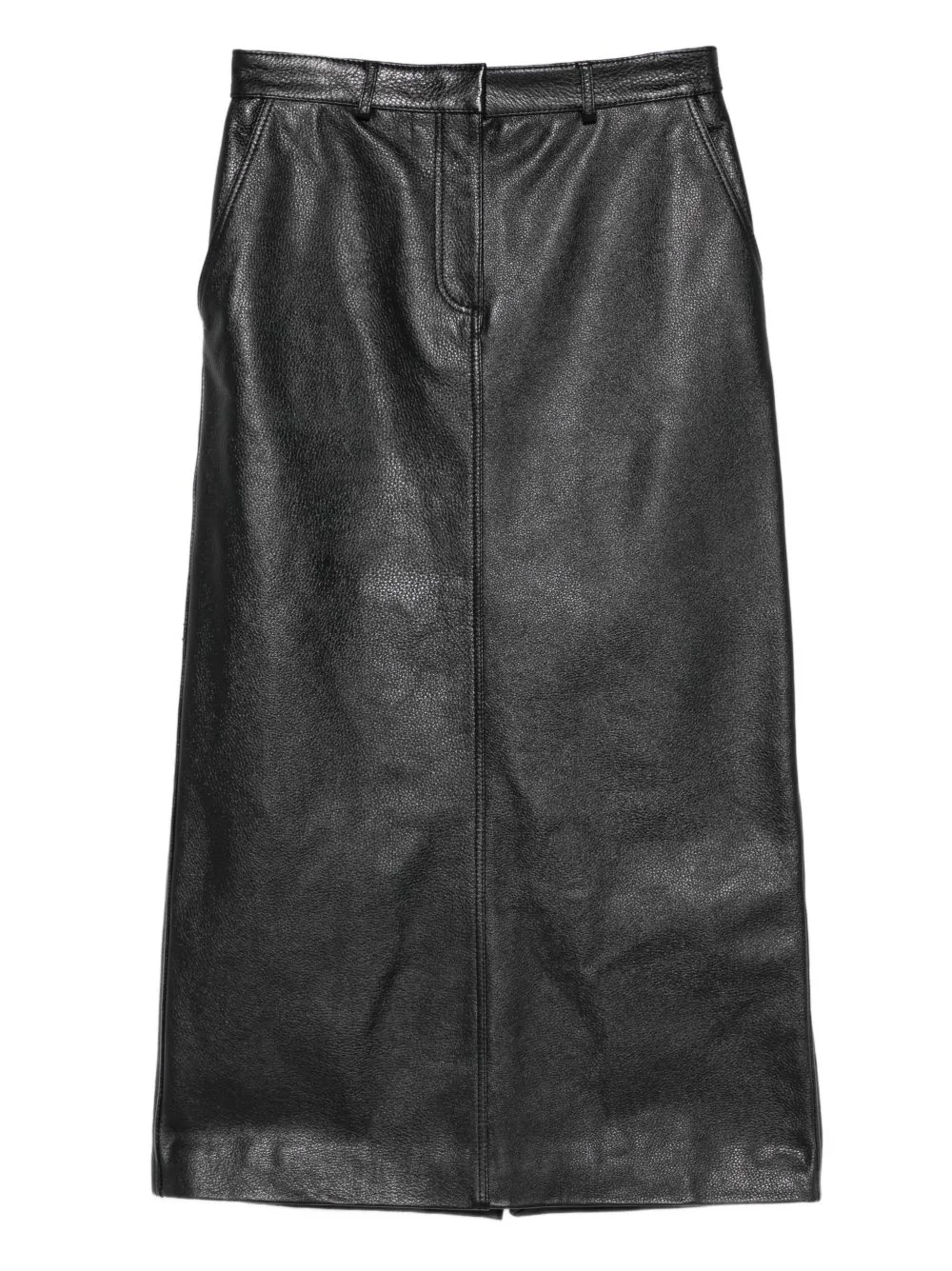 grained-leather straight maxi skirt - 1