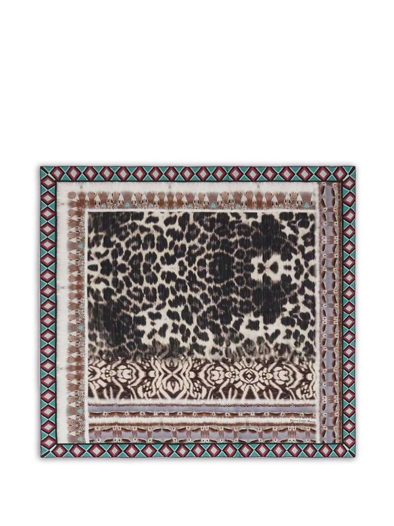 Aloeuw leopard geometric silk scarf 1