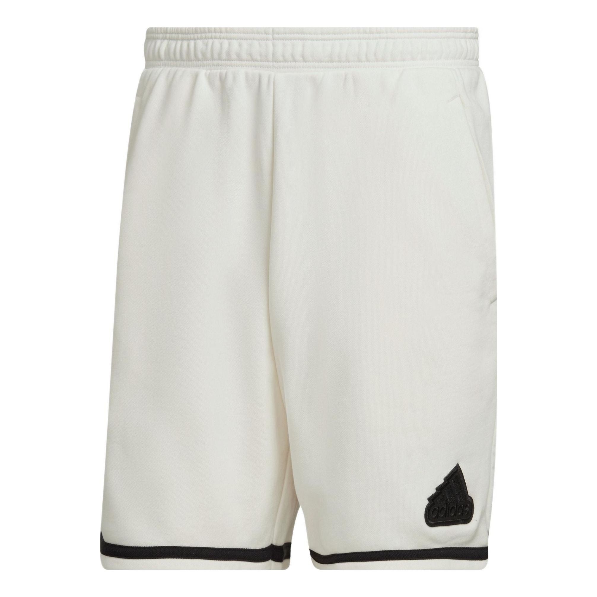 adidas U SHO Logo Label Elastic Waistband Straight Shorts White HY5517 - 1