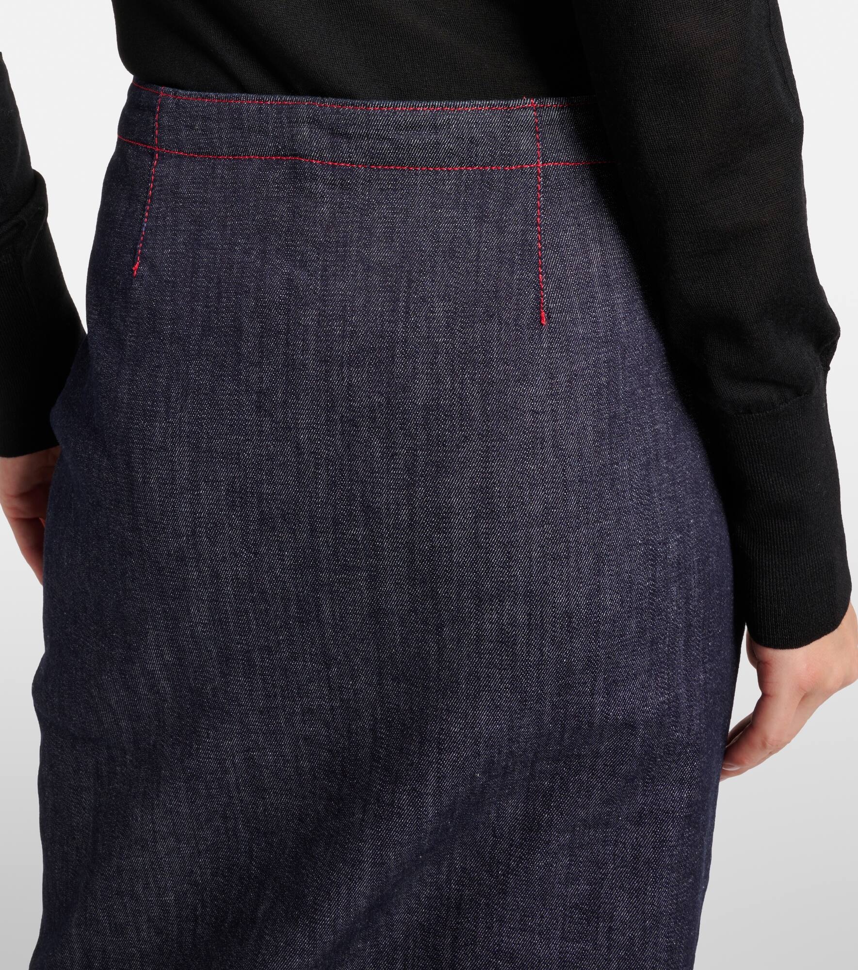Denim skirt pants - 6
