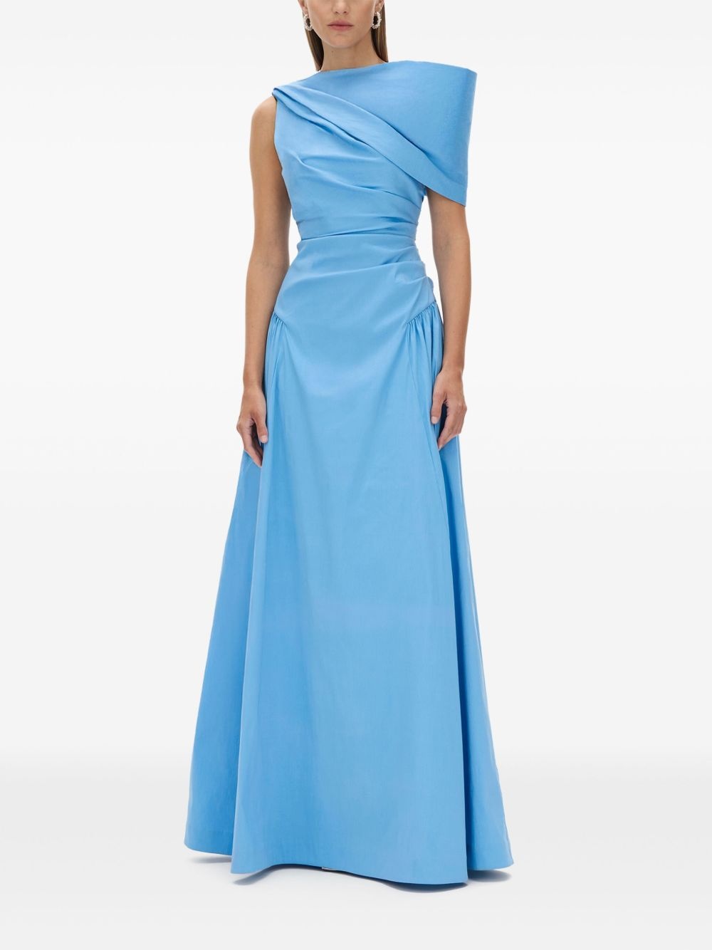 asymmetric draped gown - 2