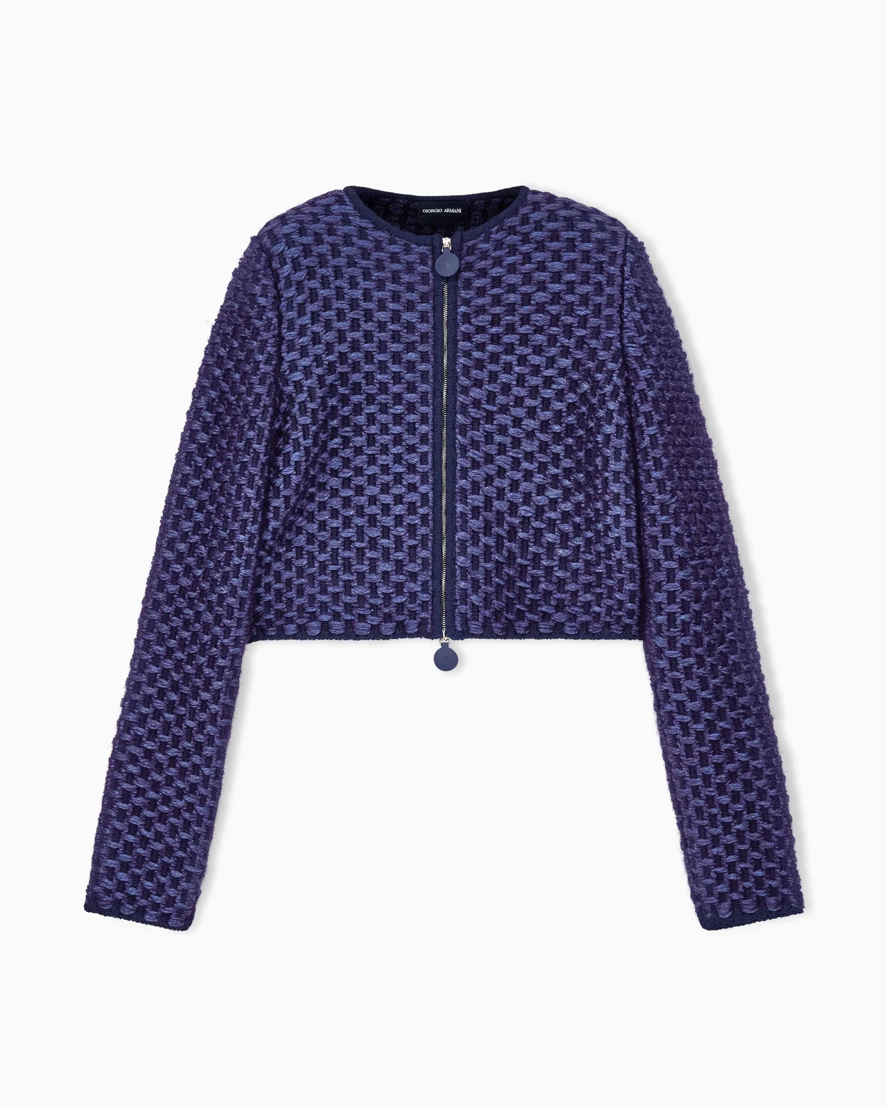 BLAZER JACKETS FULL ZIP BRAIDED KNIT IN SILK AND MOHAIR - 1