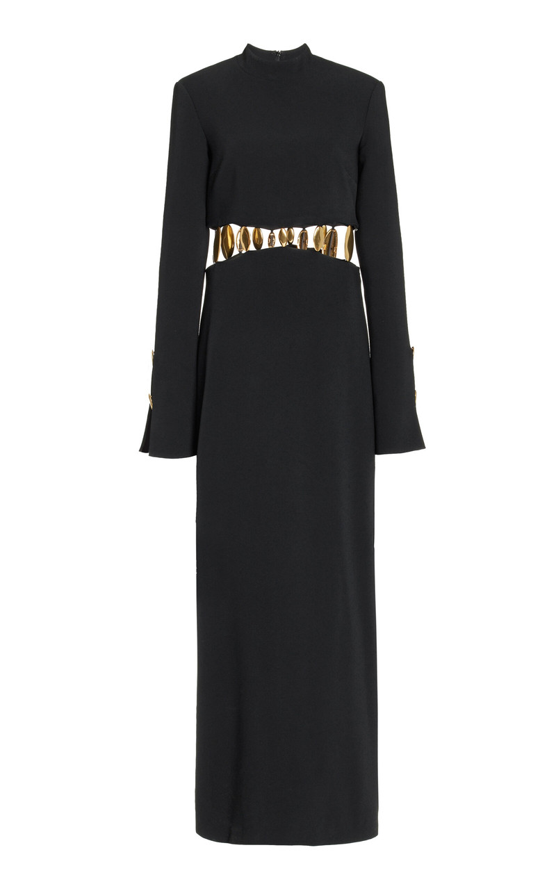 Gloria Crepe Cutout Gown black 1