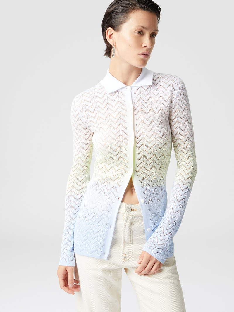 Gradient chevron viscose knit shirt 4