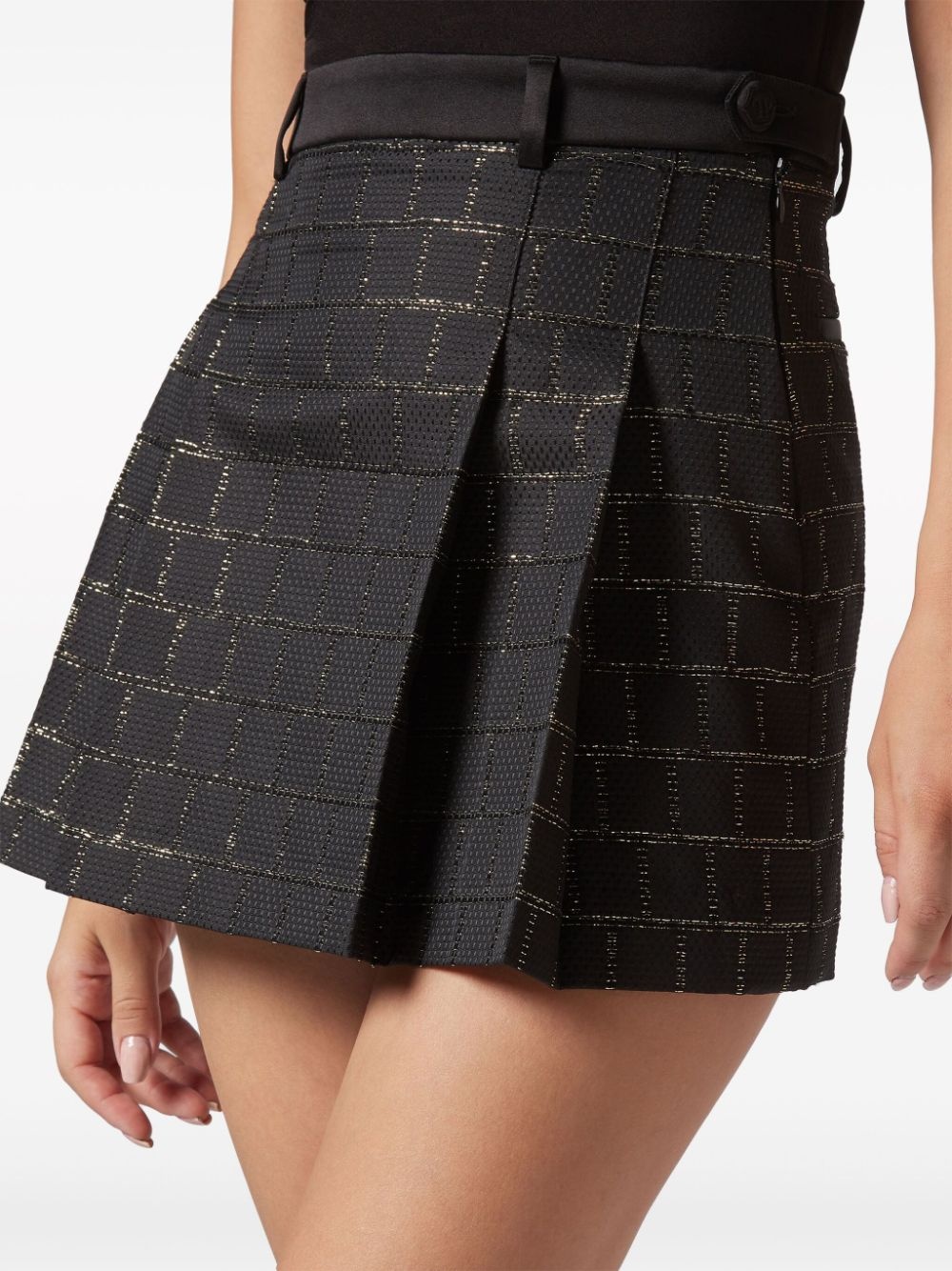 Sartorial pleated jacquard miniskirt - 5