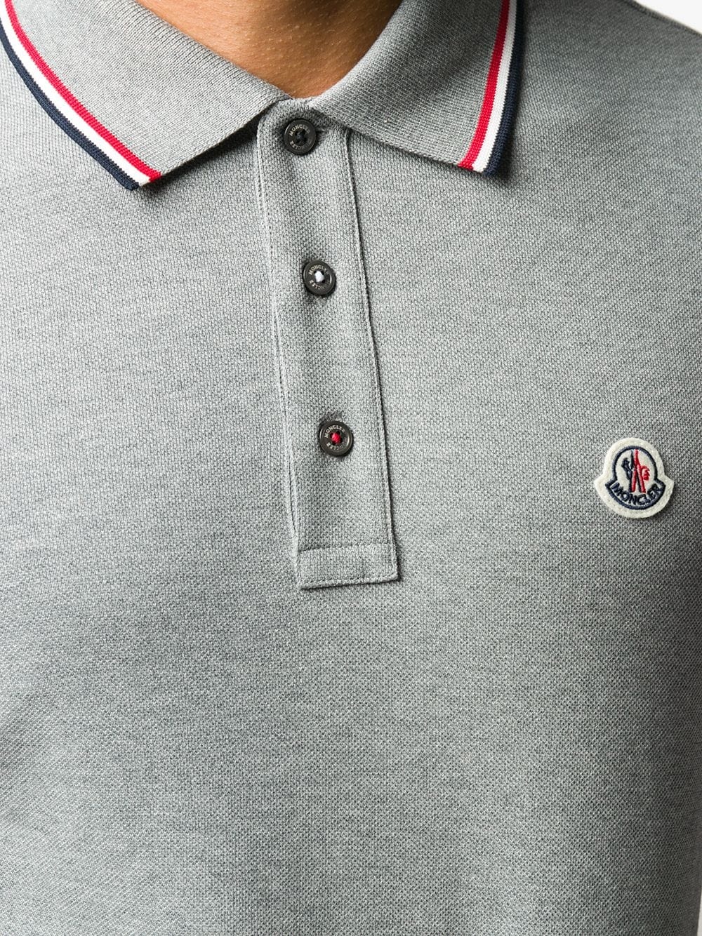 logo patch stripe detail polo shirt - 5