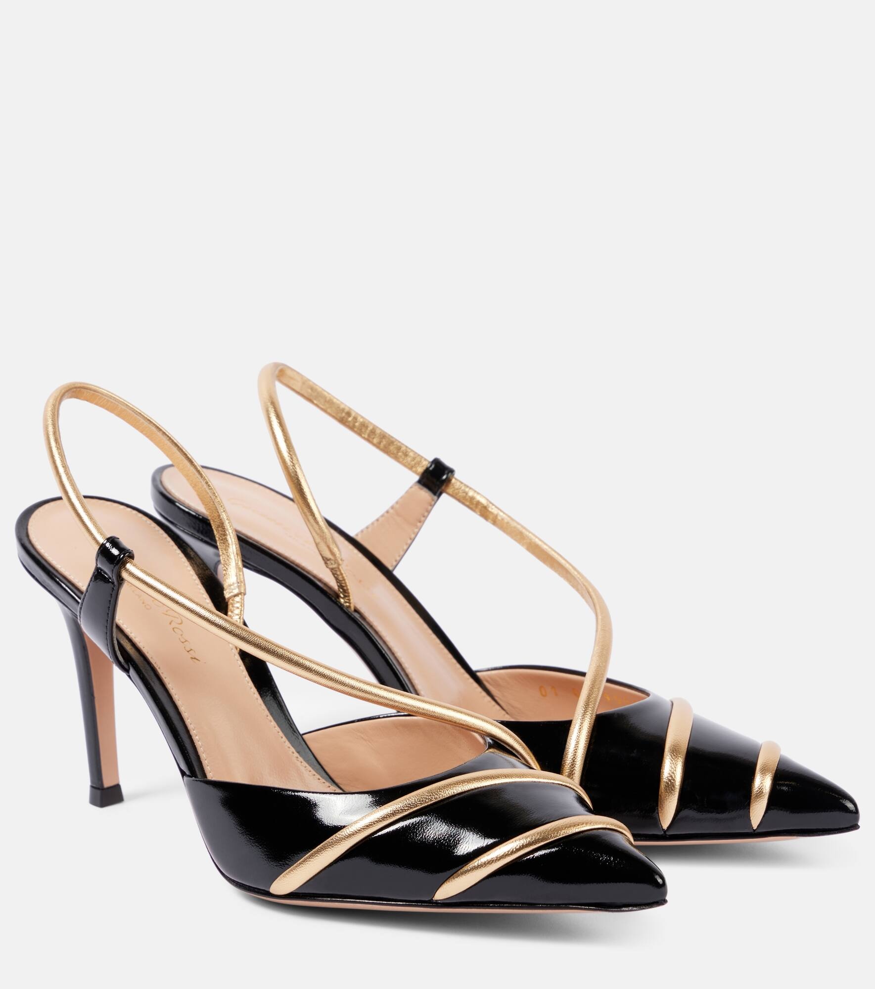 85 patent leather slingback pumps - 1