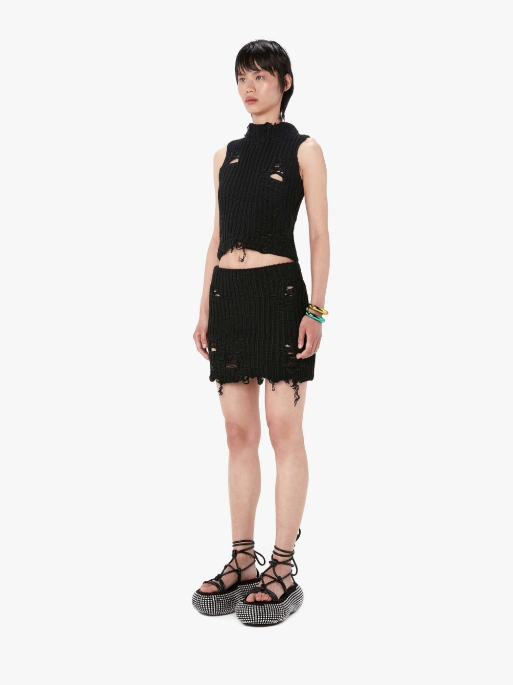 DISTRESSED MINI SKIRT - 4