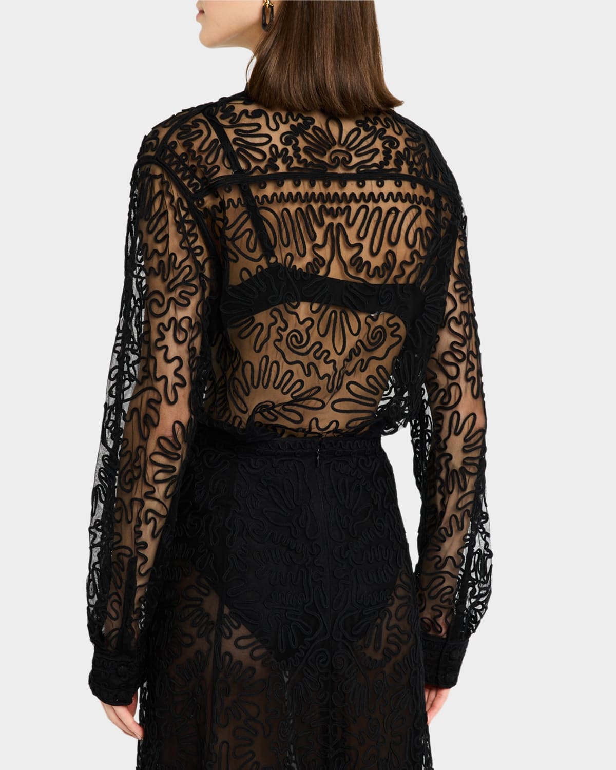 Esme Sheer Embroidered Blouse - 3