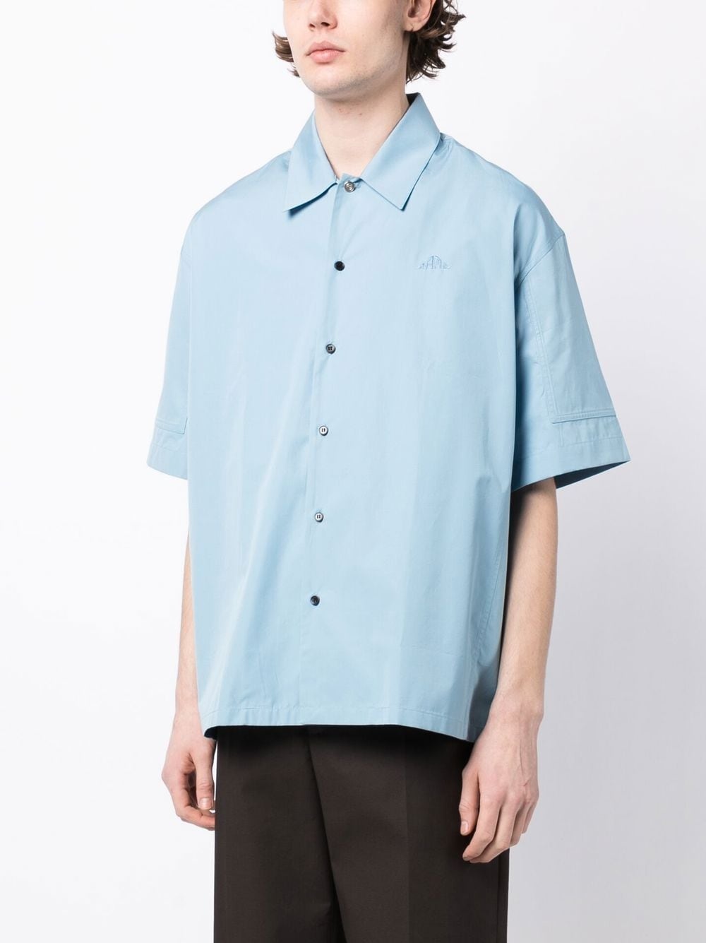 short-sleeved button-front shirt - 3