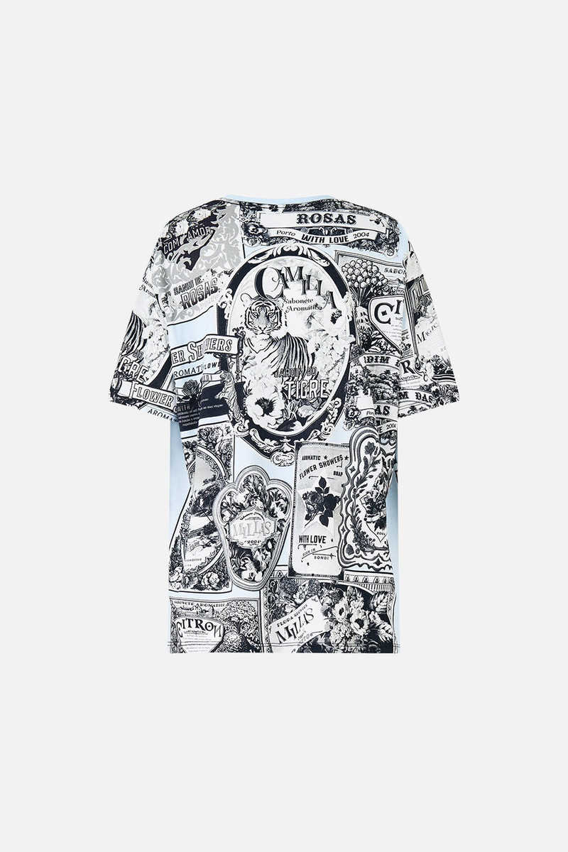 OVERSIZED BAND TEE - BLUE/BLK 7