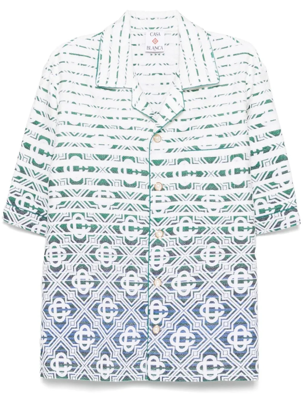 monogram-gradient towelling shirt - 1