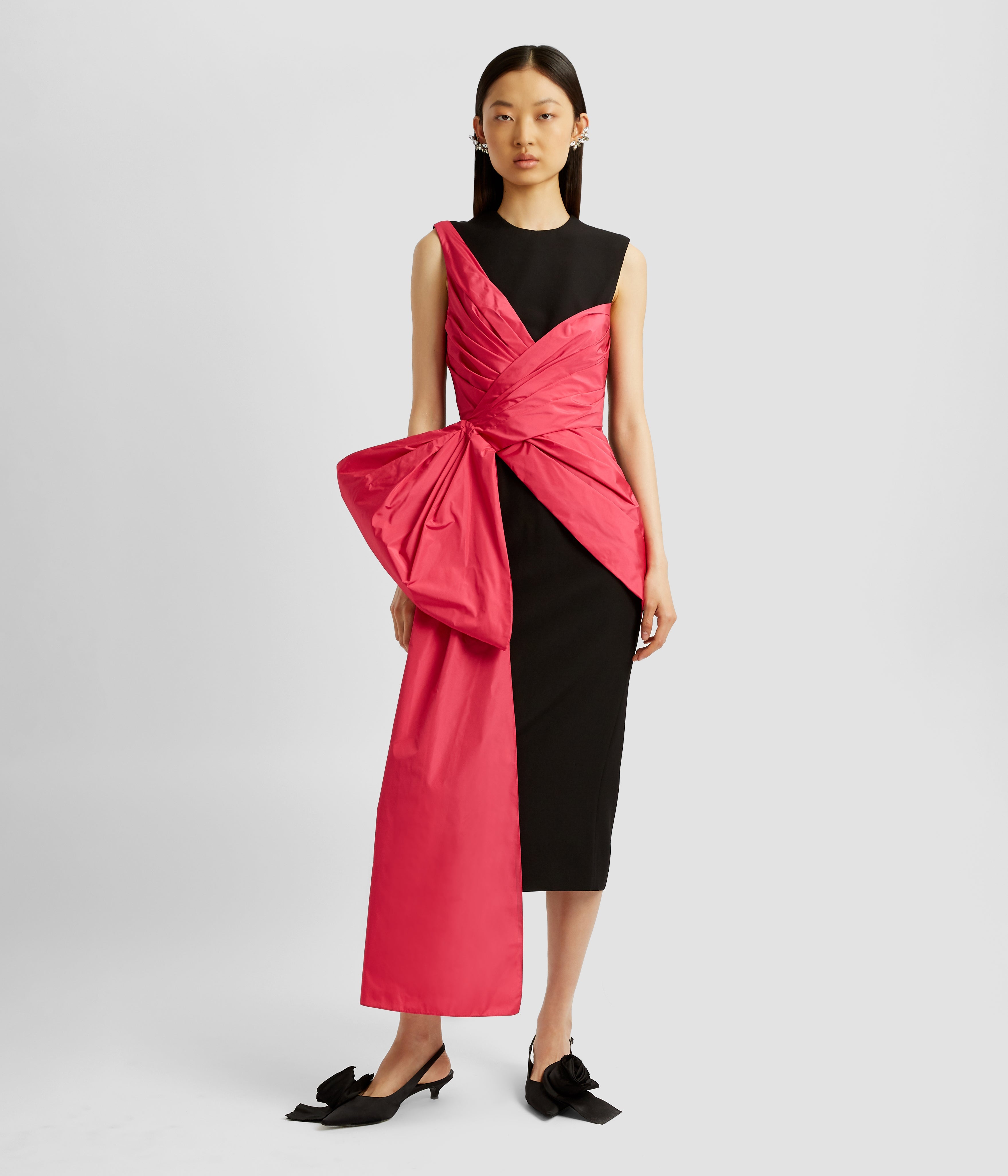 MIDI DRESS WITH DRAPE DETAIL - 4