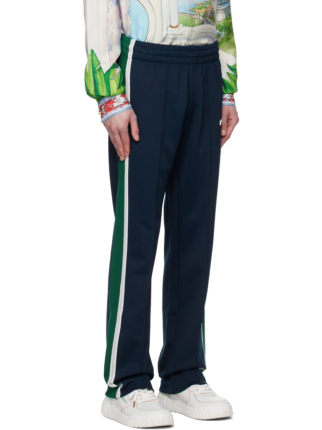 Navy Mesh Tape Track Pants - 2