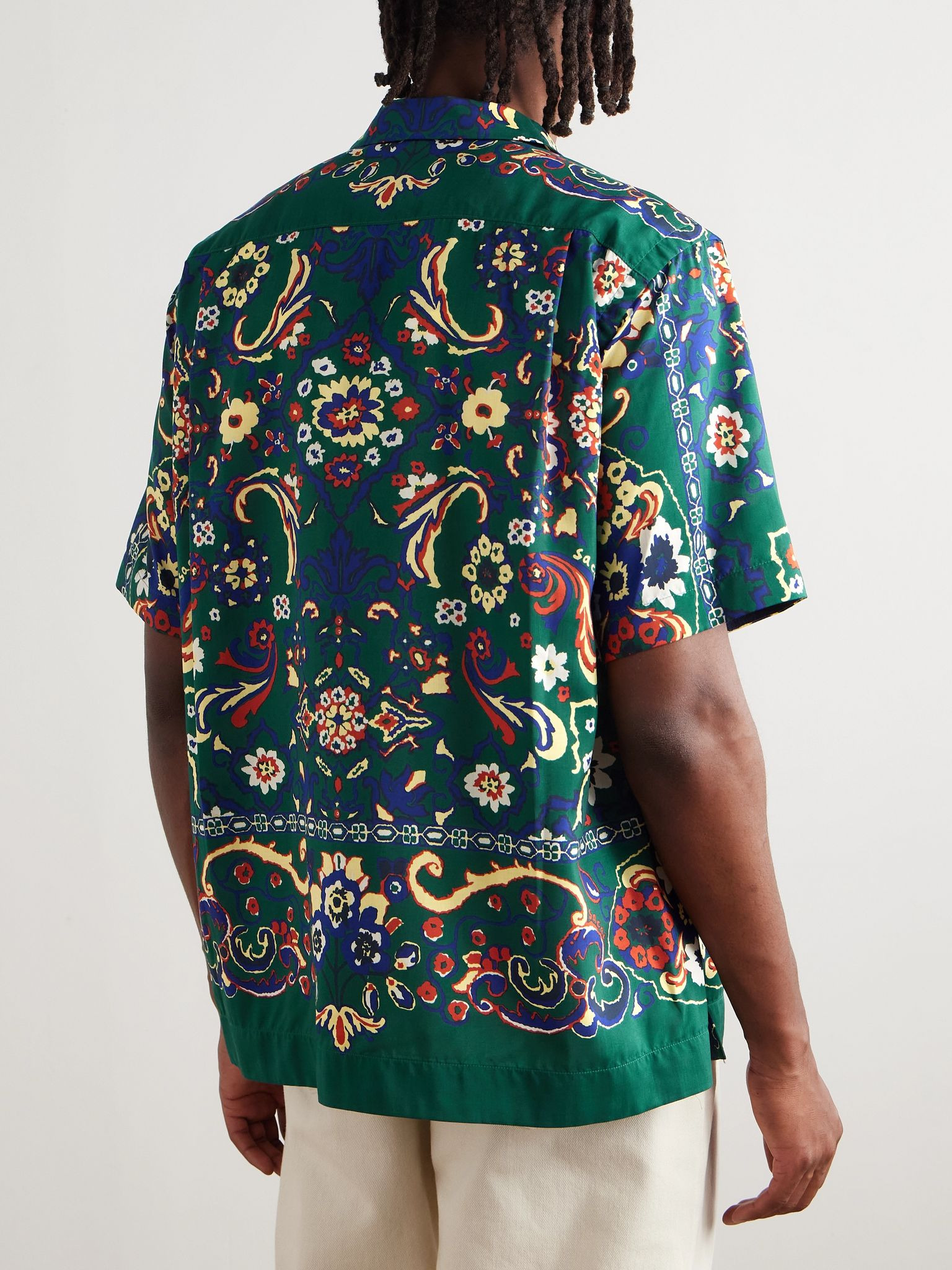Paisley-Print Shell Shirt Green - 3