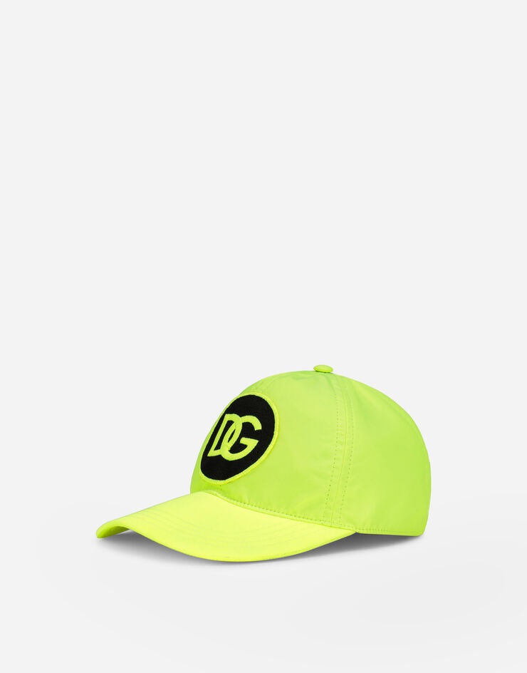 Neon nylon baseball cap with patch - 1