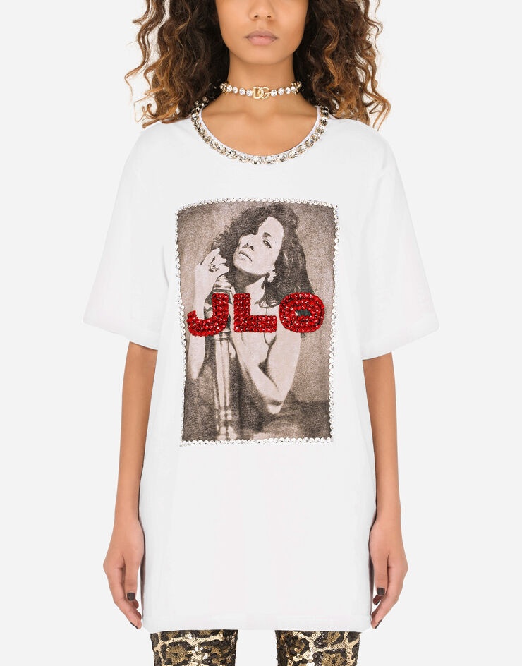 Printed jersey T-shirt with J.LO embellishment - 2