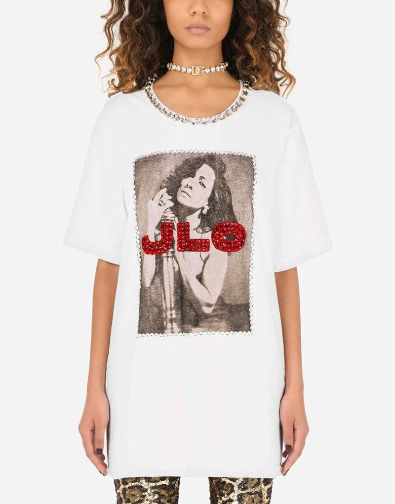 Printed jersey T-shirt with J.LO embellishment 2
