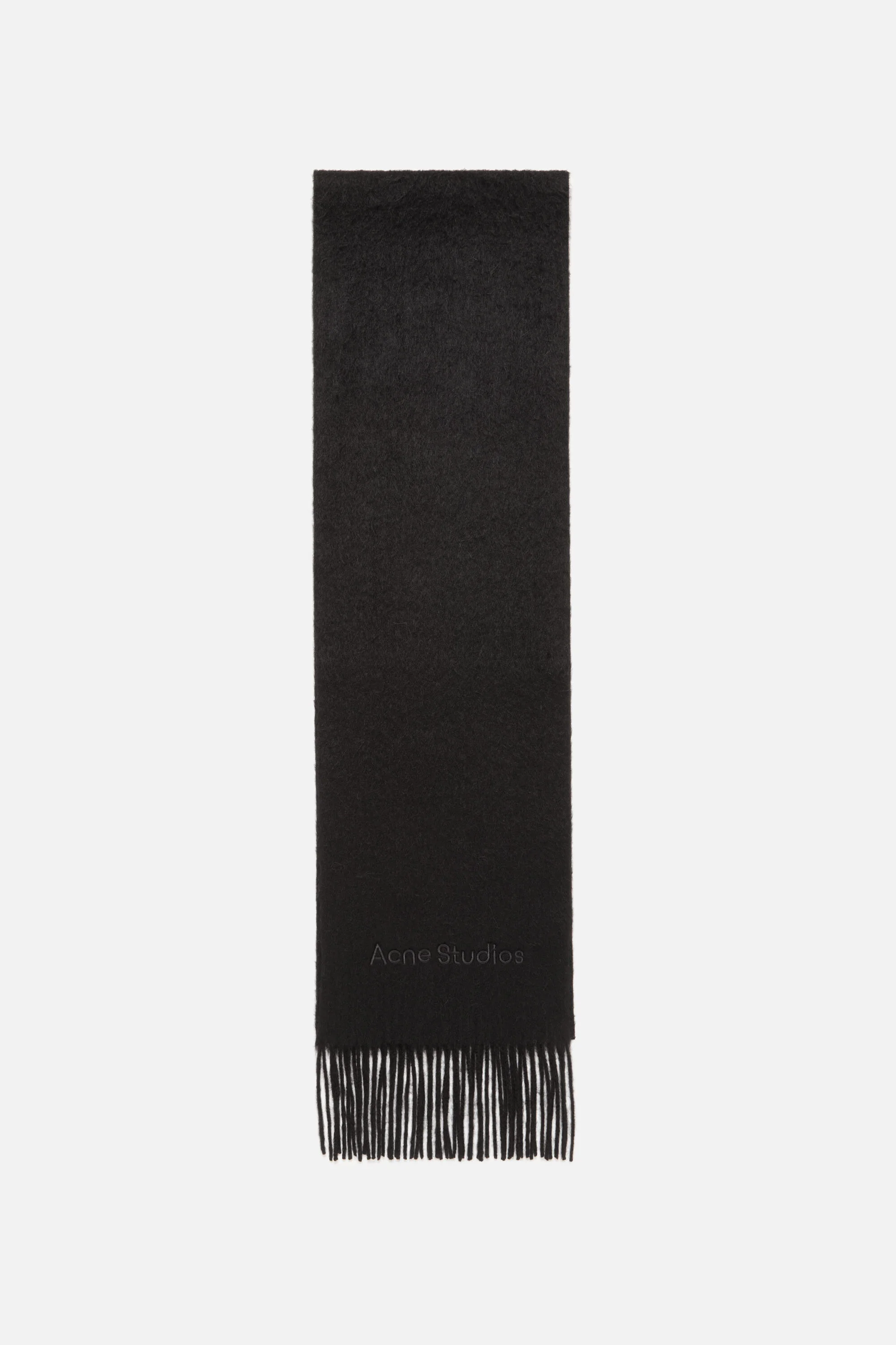 Long-Hair Alpaca-Wool Scarf - Black - 1