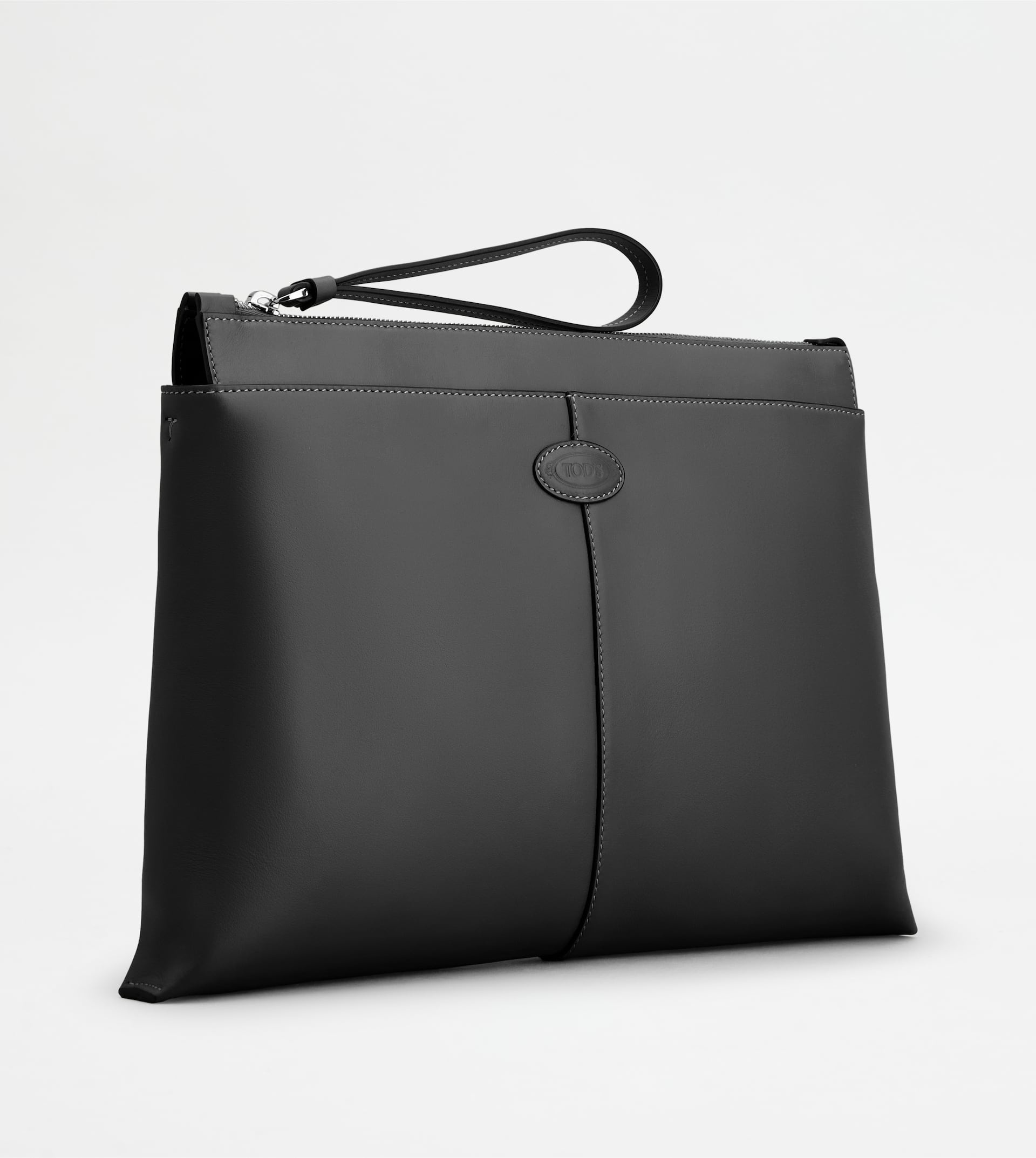 DOCUMENT HOLDER POUCH IN LEATHER MEDIUM - BLACK - 3