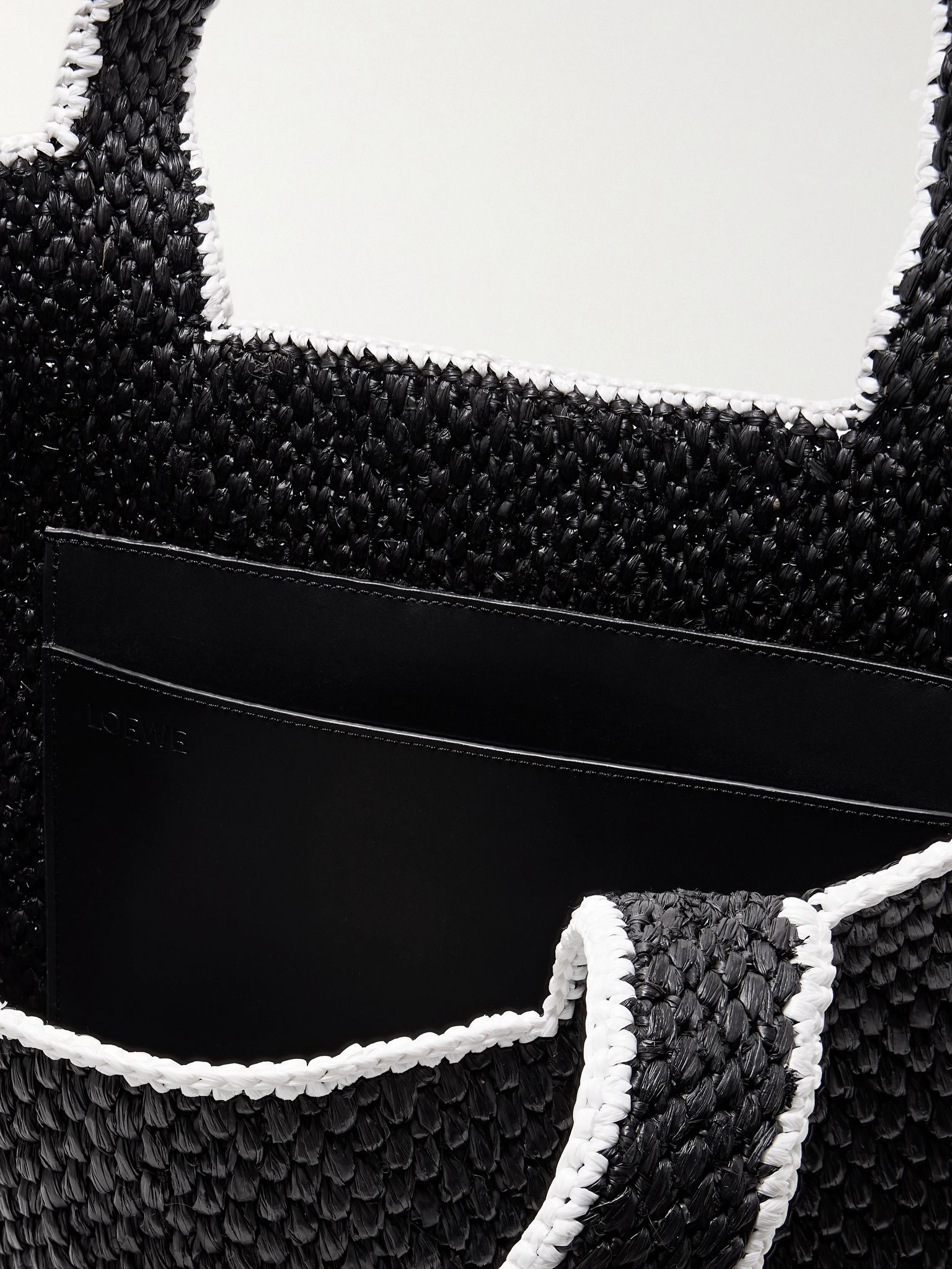 + Paula’s Ibiza Logo-Embroidered Raffia Tote Bag Black - 5
