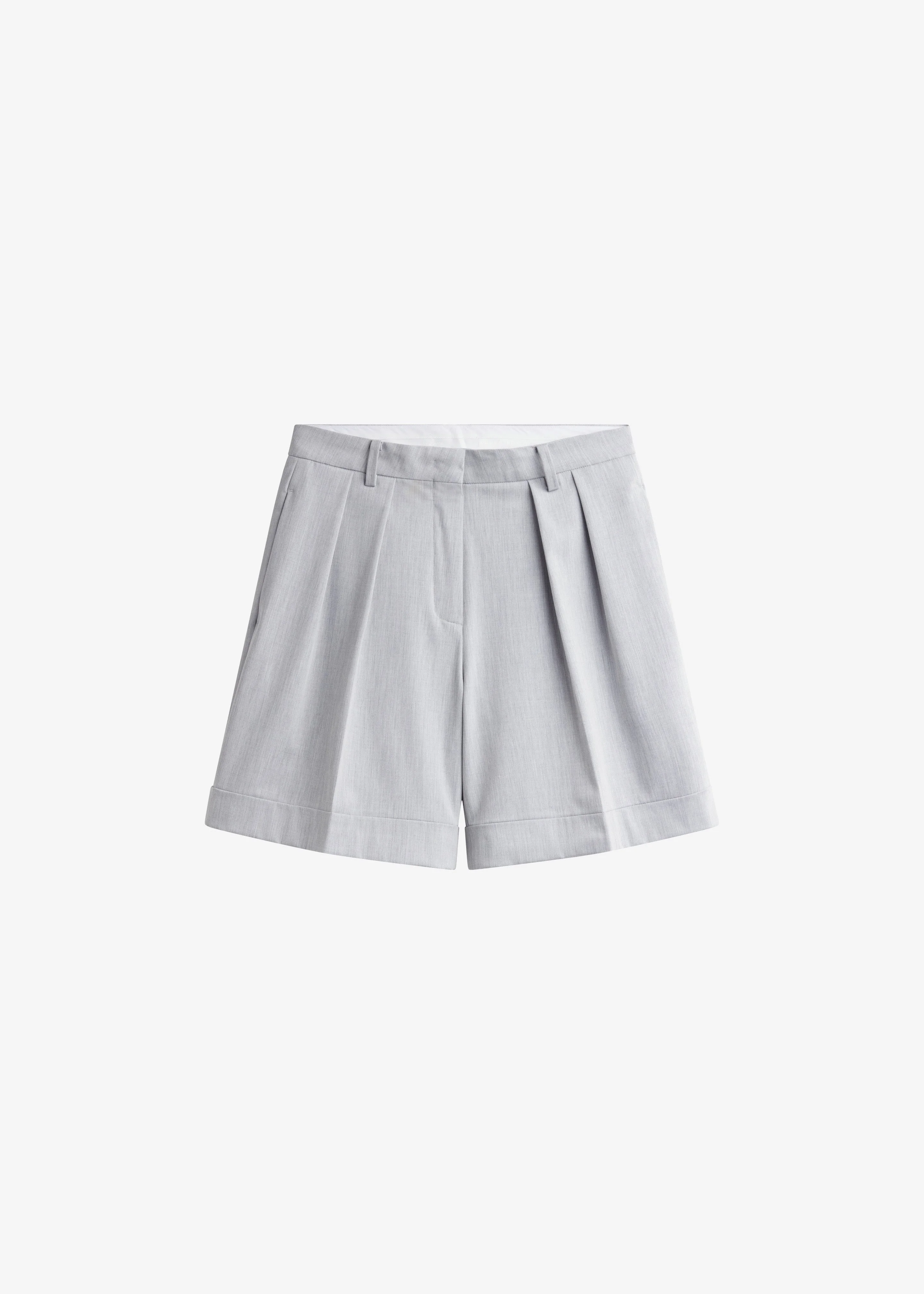 Mirbel Pleated Shorts - Light Grey - 1