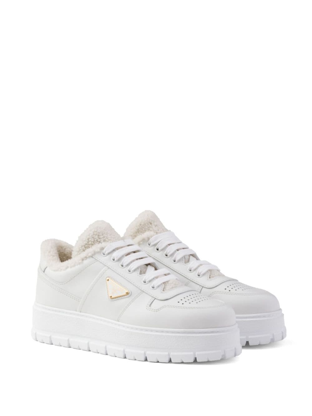 shearling leather sneakers - 2