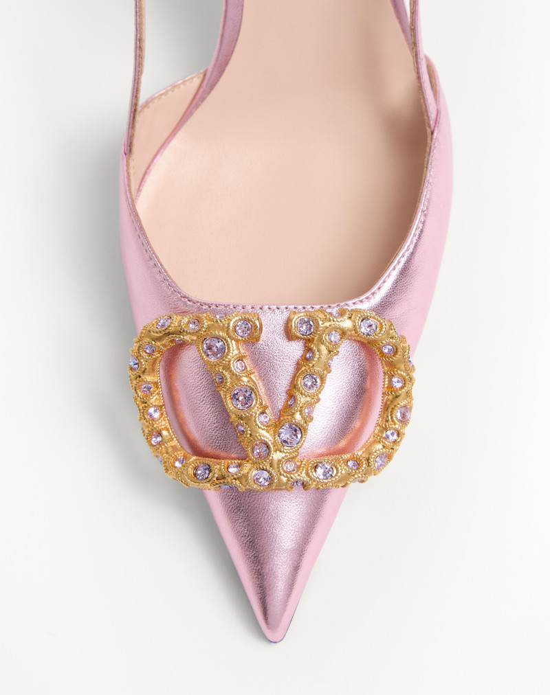 Valentino VLOGO SIGNATURE SLINGBACK PUMP IN LAMINATED NAPPA LEATHER 80MM outlook