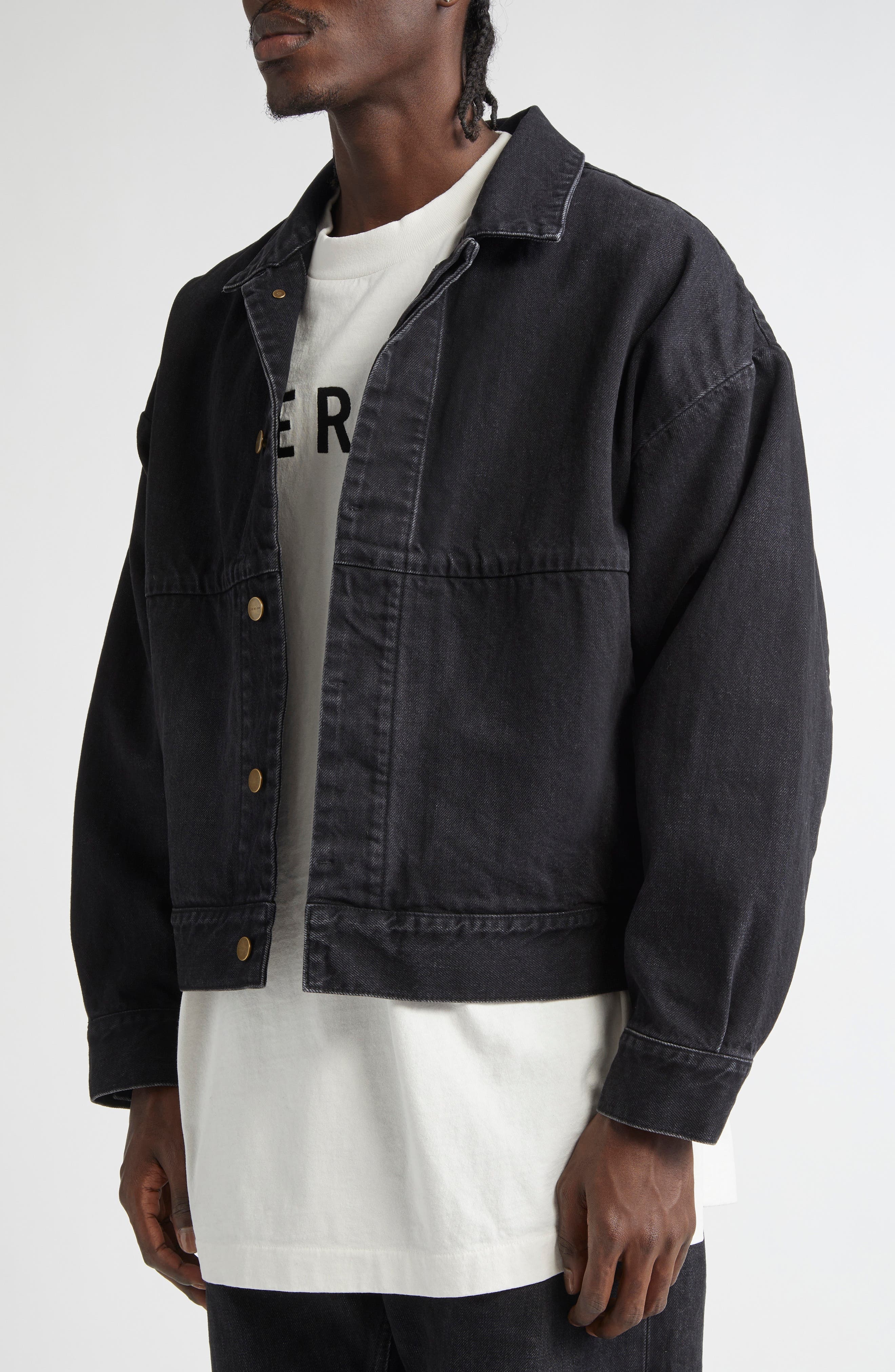 Fear of God Denim Trucker Jacket in Black at Nordstrom - 5