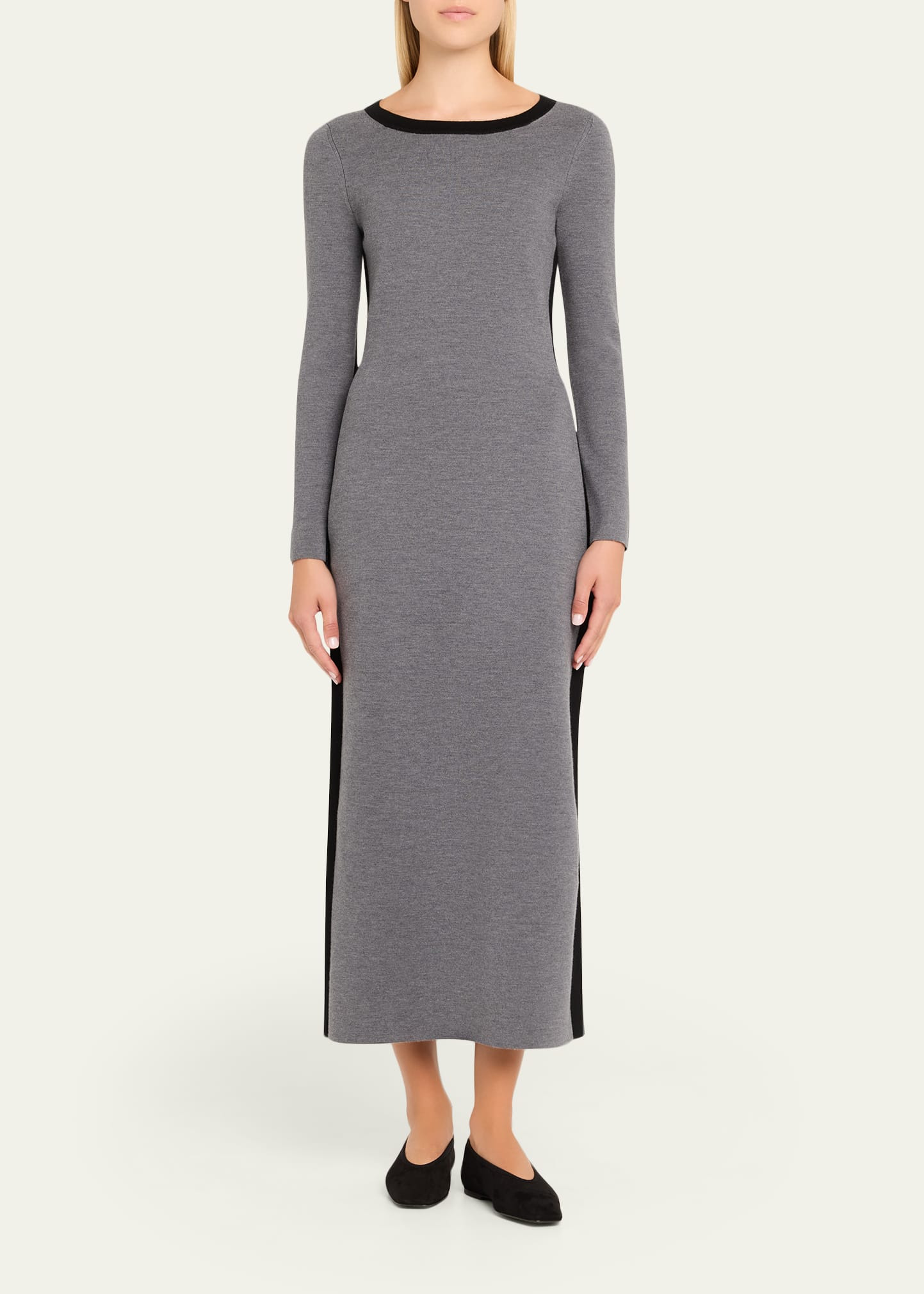 Angie Colorblock Long-Sleeve Ankle Dress - 2
