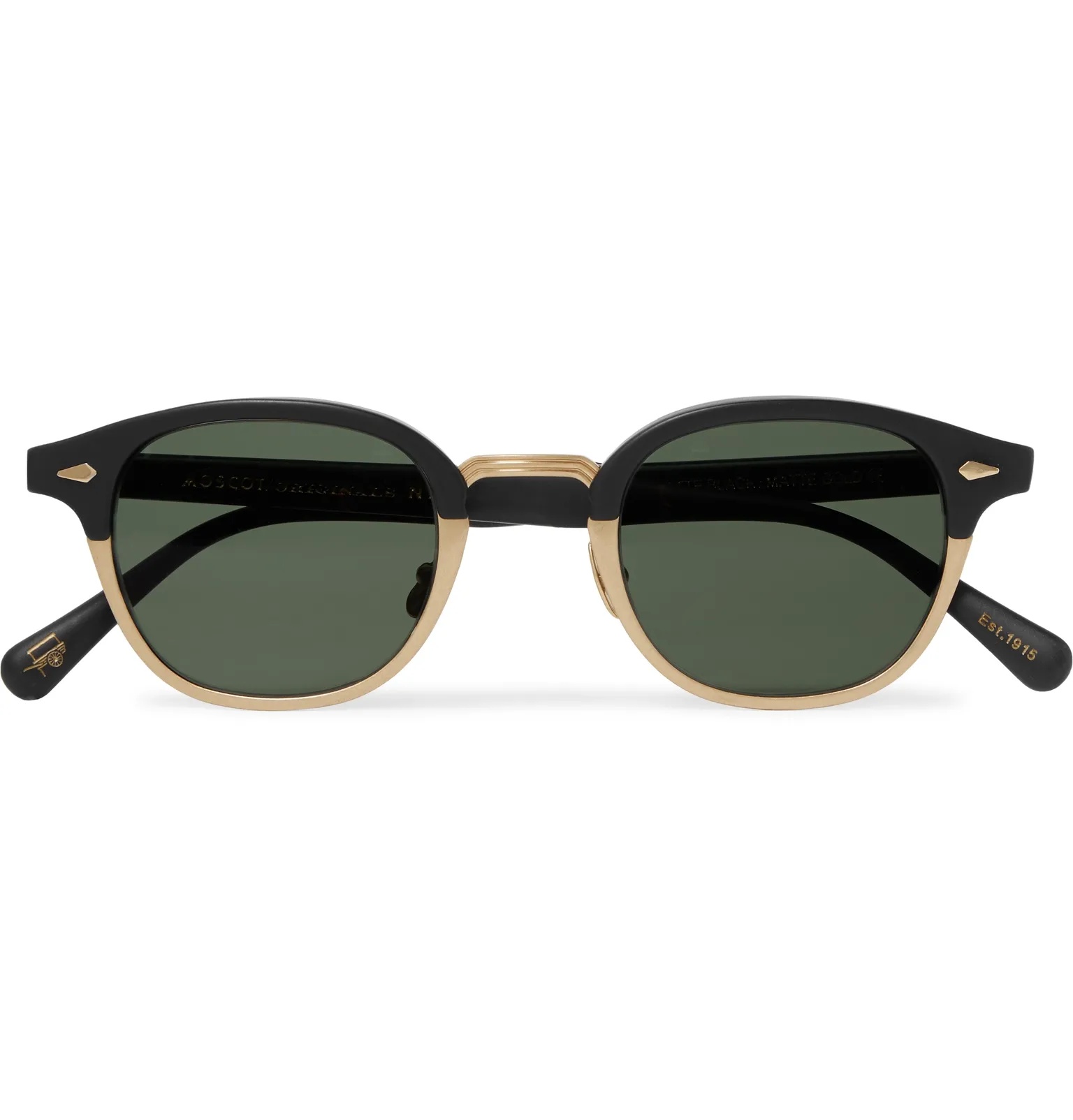 Lemtosh-Mac Round-Frame Matte-Acetate And Gold-Tone Sunglasses - 1