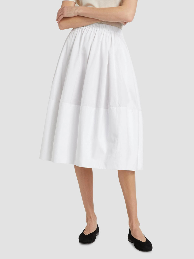 Women's Bubble tton Poplin Skirt - White 3