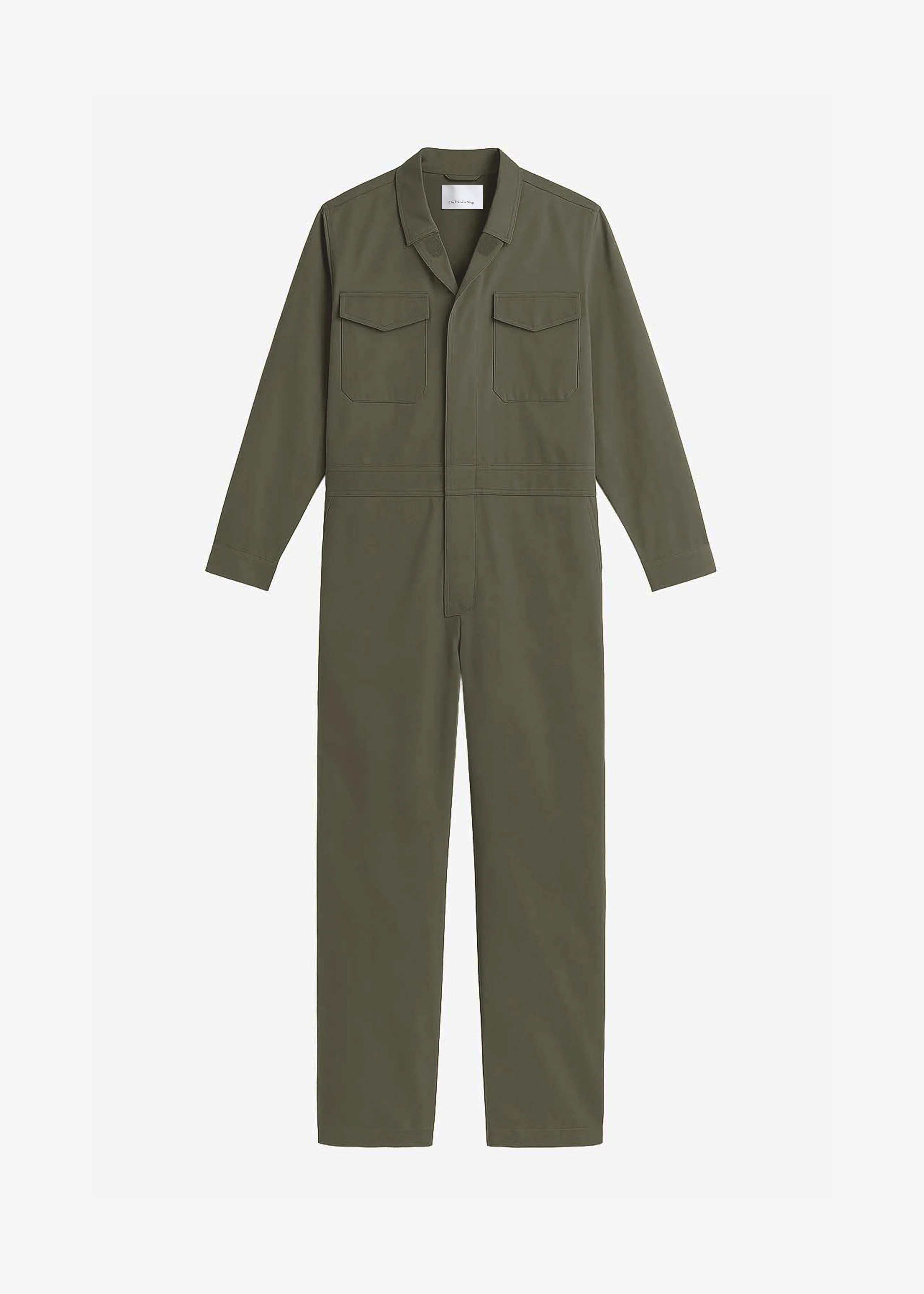 Ardea Cotton Utility Jumpsuit - Dark Olive - 1