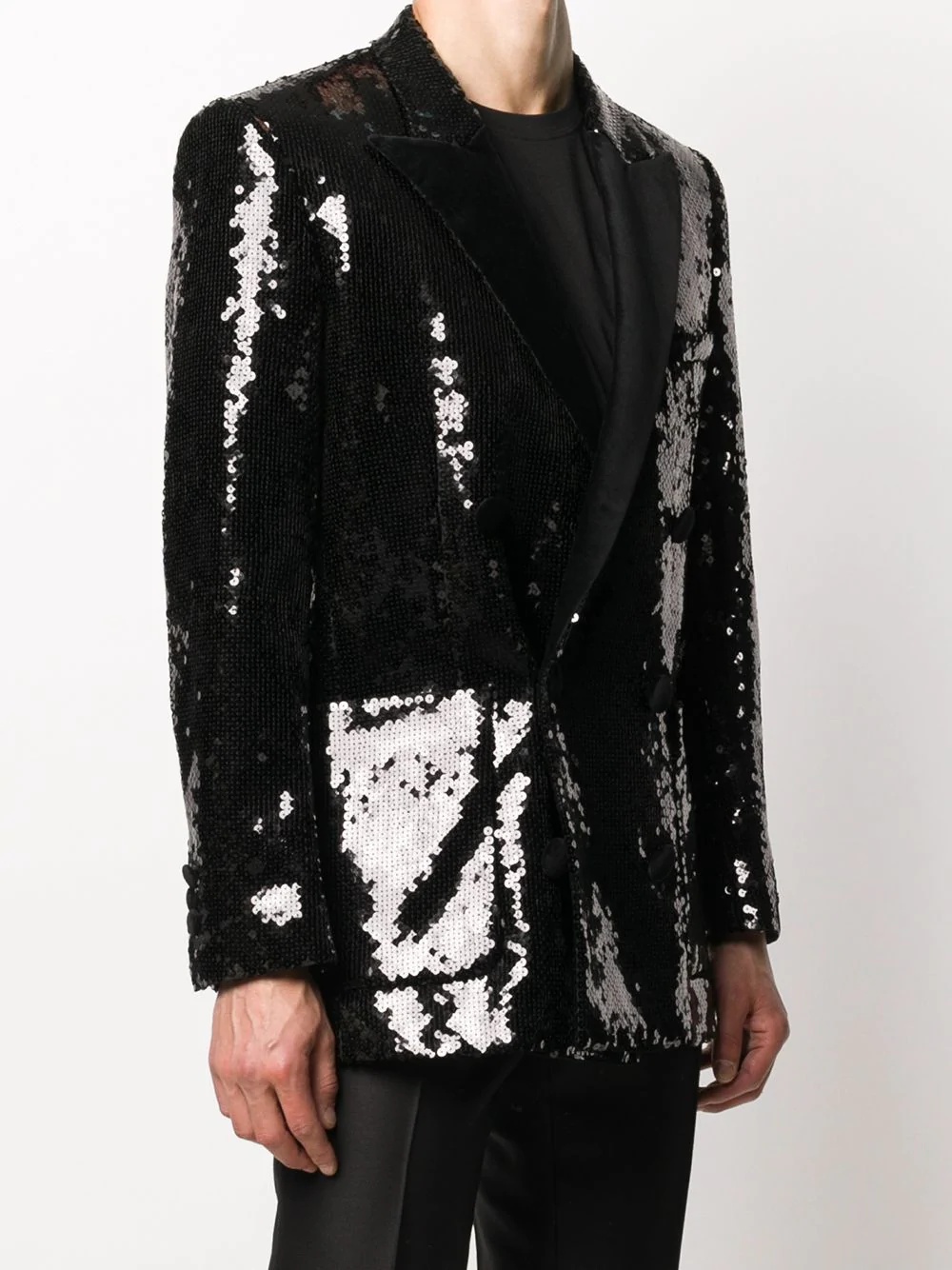 sequin-embellished single-breasted blazer - 3