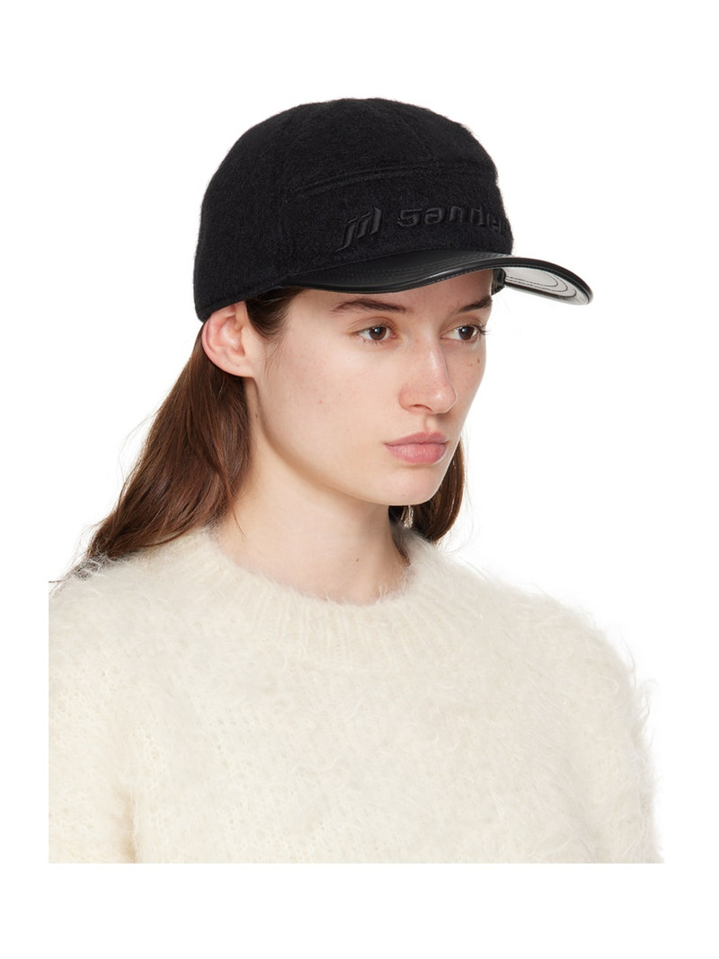 Jil Sander Black Embroidered Cap outlook