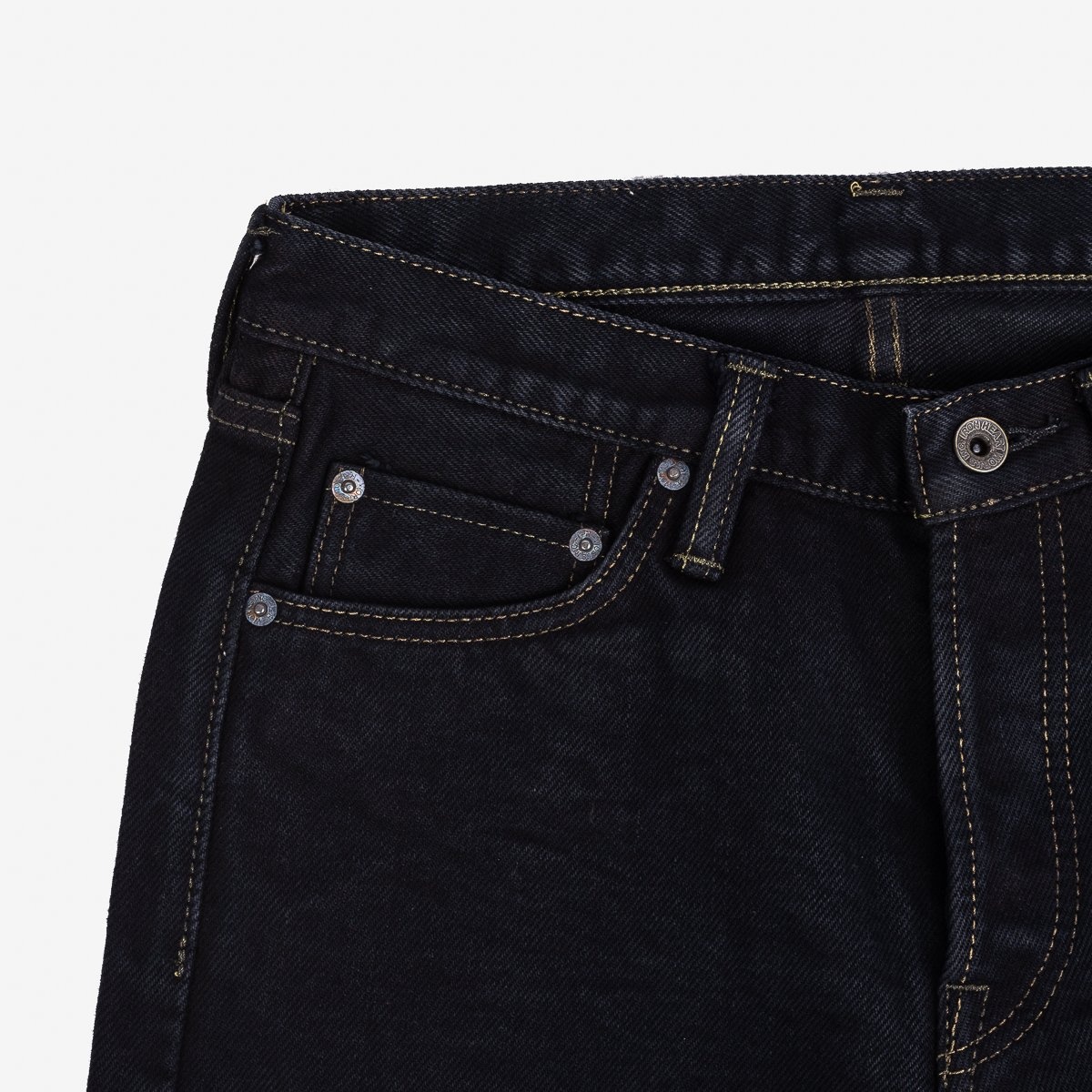IH-666S-21od 21oz Selvedge Denim Slim Straight Cut Jeans - Indigo Overdyed Black - 6