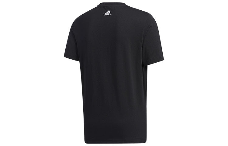 adidas Logo Printing Sports Round Neck Short Sleeve Black GP0969 - 2