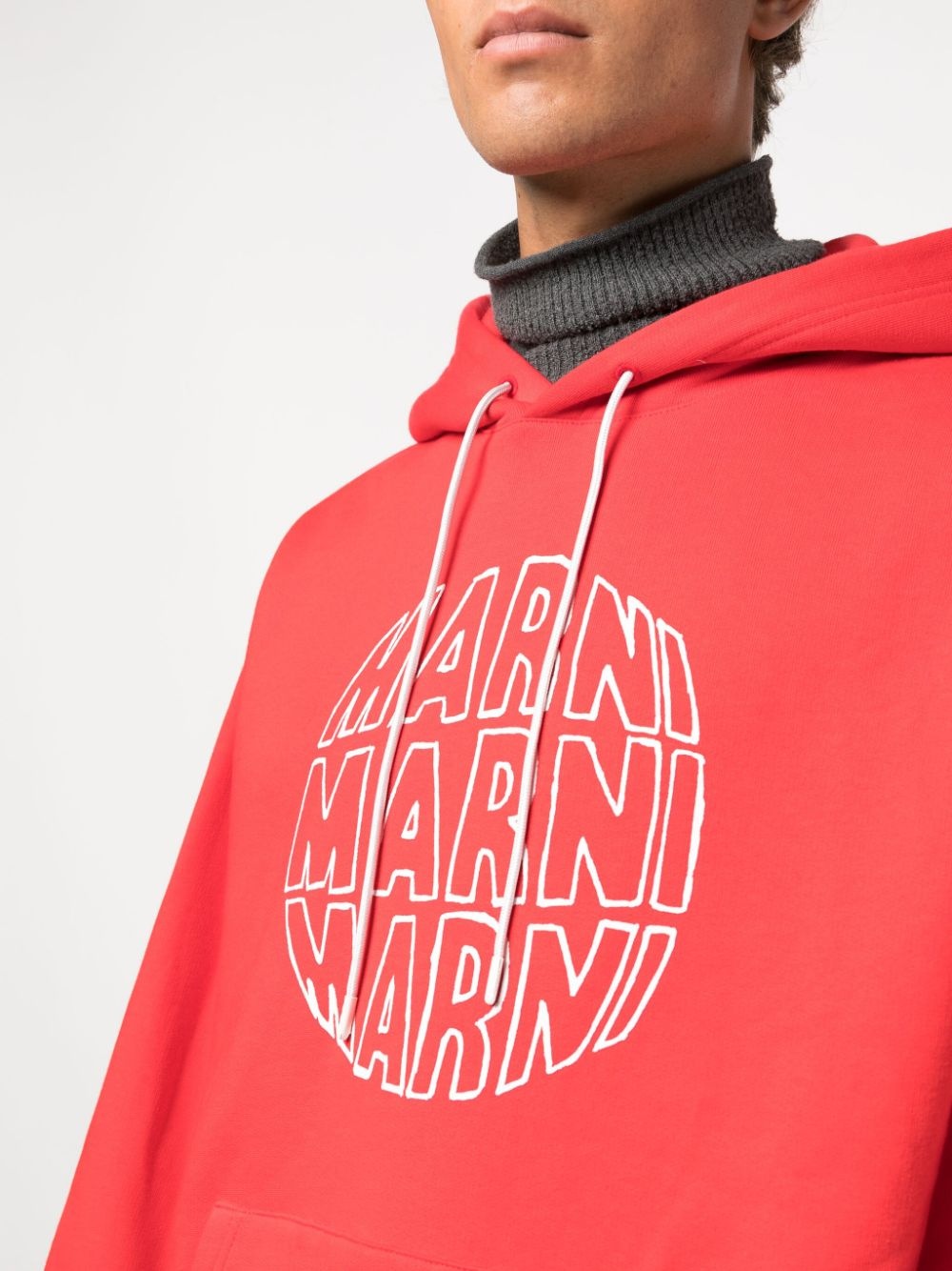 logo-print cotton hoodie - 5