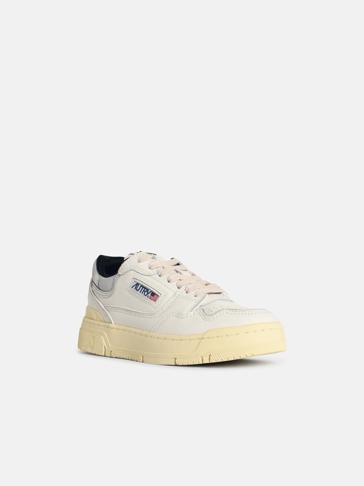'CLC LOW' WHITE LEATHER AND SILVER SUEDE SNEAKERS - 2